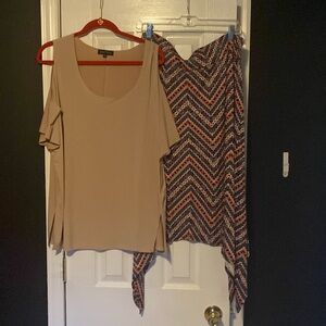 Skirt and Cold Shoulder Top